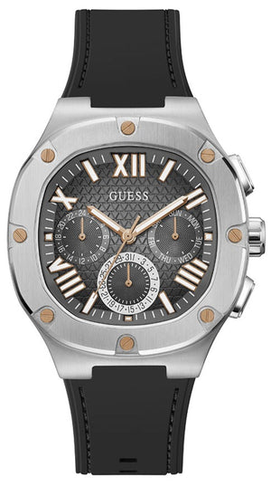 Buy Shop Guess Headline Chronograph Grey Dial Black Rubber Strap Watch for Men - GW0571G1 USA Online