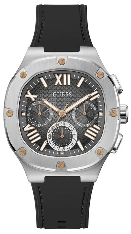 Buy Shop Guess Headline Chronograph Grey Dial Black Rubber Strap Watch for Men - GW0571G1 USA Online