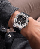 Buy Shop Guess Headline Chronograph Grey Dial Black Rubber Strap Watch for Men - GW0571G1 USA Online