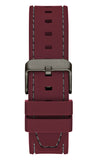 Buy Shop Guess Headline Multifunction Grey Dial Burgundy Silicone Strap Watch For Men - GW0571G4 USA Online