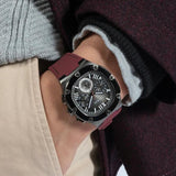 Buy Shop Guess Headline Multifunction Grey Dial Burgundy Silicone Strap Watch For Men - GW0571G4 USA Online
