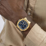 Buy Shop Guess Headline Chronograph Blue Dial Brown Silicone Strap Watch For Men - GW0571G5 USA Online