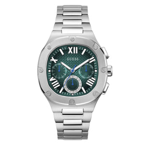 Buy Shop Guess Headline Quartz Green Dial Silver Steel Strap Watch For Men - GW0572G6 USA Online