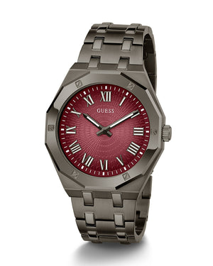 Buy Shop Guess Asset Quartz Red Dial Black Steel Strap Watch For Men - GW0575G5 USA Online