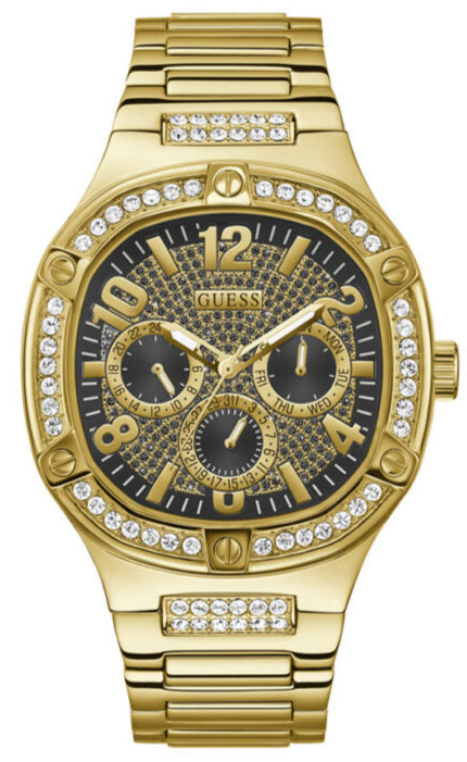 Buy Shop Guess Duke Glitz Crystals Gold Dial Gold Steel Strap Watch For Men - GW0576G2 USA Online