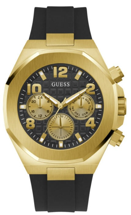Buy Shop Guess Empire Chronograph Quartz Black Dial Black Silicon Strap Watch For Men - GW0583G2 USA Online