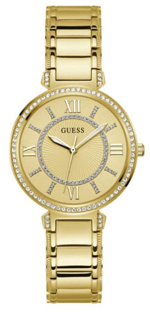 Buy Shop Guess Montage Quartz Gold Dial Gold Steel Strap Watch For Women - GW0588L1 USA Online