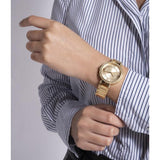 Buy Shop Guess Montage Quartz Gold Dial Gold Steel Strap Watch For Women - GW0588L1 USA Online