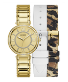 Buy Shop Guess Montage Quartz Gold Dial Gold Steel Strap Watch For Women - GW0588L1 USA Online