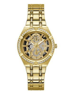 Buy Shop Guess Allara Quartz Gold Dial Gold Steel Strap Watch For Women - GW0604L2 USA Online