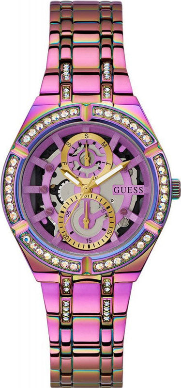 Buy Shop Guess Allara Quartz Purple Dial Purple Steel Strap Watch For Women - GW0604L4 USA Online