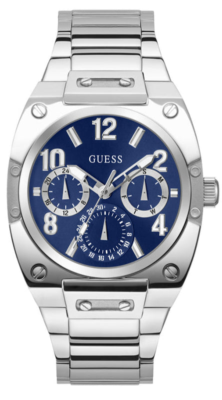 Buy Shop Guess Prodigy Chronograph Blue Dial Silver Steel Strap Watch For Men - GW0624G1 USA Online