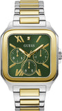 Guess Dress Chronograph Multifunction Green Dial Two Tone Steel Strap Watch For Men - GW0631G1