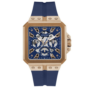 Buy Shop Guess Leo Chronograph Blue Dial Blue Silicone Strap Watch For Men - GW0637G3 USA Online
