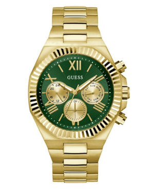 Buy Shop Guess Equity Analog Green Dial Gold Steel Strap Watch For Men - GW0703G2 USA Online