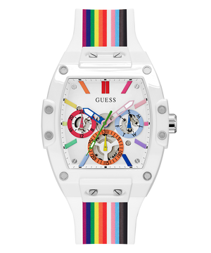 Buy Shop Guess Phoenix Analog White Dial White Silicone Strap Watch for Men - GW0720G1 USA Online
