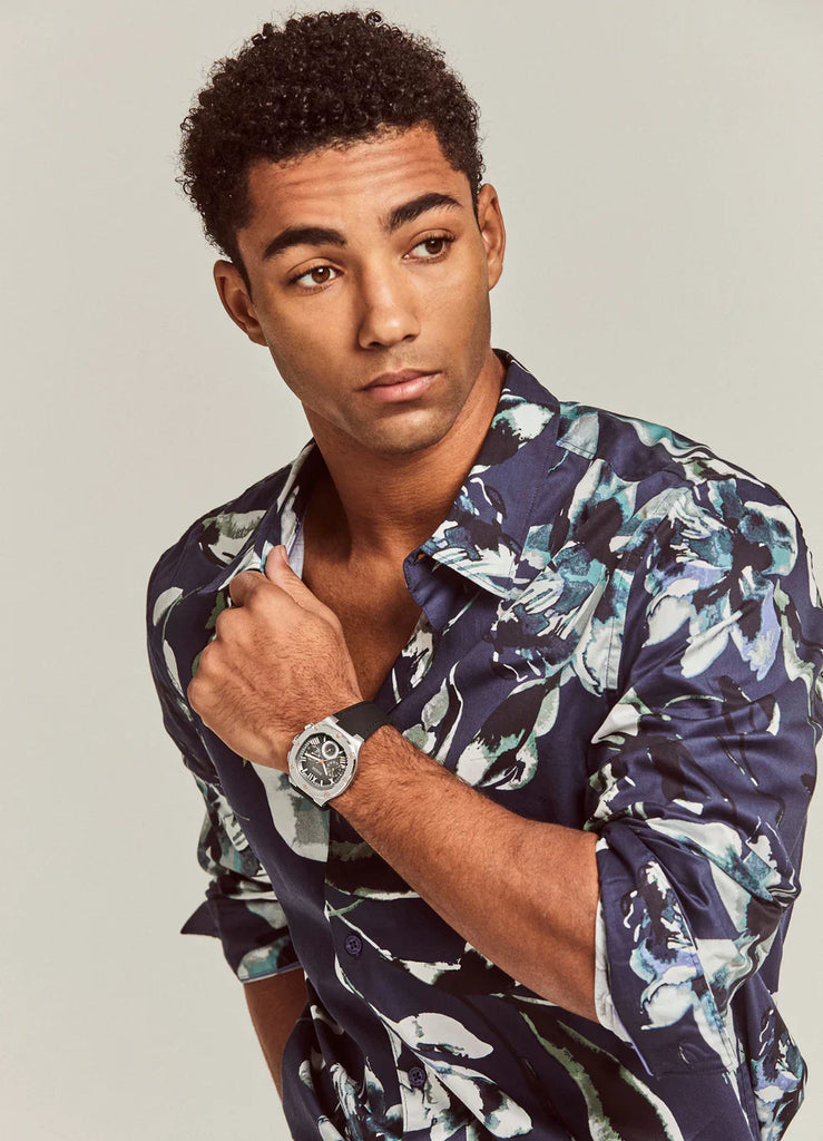 Buy Shop Guess Headline Chronograph Grey Dial Black Rubber Strap Watch for Men - GW0571G1 USA Online