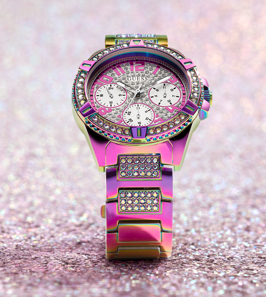 Buy Shop Guess Allara Quartz Purple Dial Purple Steel Strap Watch For Women - GW0604L4 USA Online
