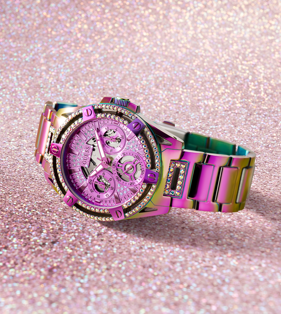 Buy Shop Guess Allara Quartz Purple Dial Purple Steel Strap Watch For Women - GW0604L4 USA Online