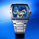 Buy Shop Guess Phoenix Multifunction Blue Dial Silver Steel Strap Watch For Men - GW0456G5 USA Online