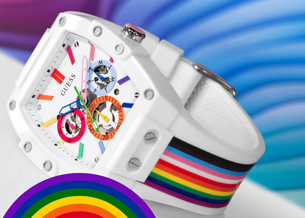 Buy Shop Guess Phoenix Analog White Dial White Silicone Strap Watch for Men - GW0720G1 USA Online
