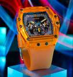 Buy Shop Guess Phoenix Multifunction Black Dial Orange Rubber Strap Watch For Men - GW0203G10 USA Online