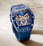 Buy Shop Guess Phoenix Multifunction Blue Dial Blue Rubber Strap Watch for Men - GW0203G7 USA Online