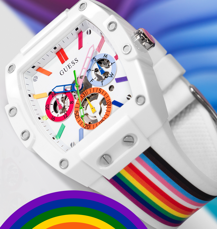 Buy Shop Guess Phoenix Analog White Dial White Silicone Strap Watch for Men - GW0720G1 USA Online