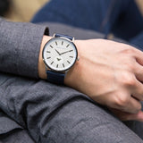 Buy Shop Emporio Armani Renato White DIal Blue Leather Strap Watch For Men - AR11119 USA Online