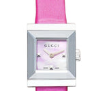 Buy Shop Gucci G-Frame Square Fuchsia Mother of Pearl Dial Fuchsia Leather Strap Watch For Women - YA128533 USA Online