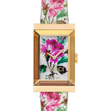 Buy Shop Gucci G-Frame Floral Mother of Pearl Dial White Leather Strap Watch For Women - YA147406 USA Online