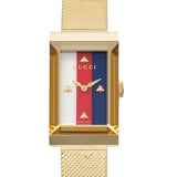 Buy Shop Gucci G-Frame Mother of Pearl Dial Yellow Gold Mesh Bracelet Watch For Women - YA147410 USA Online