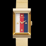 Buy Shop Gucci G-Frame Mother of Pearl Dial Yellow Gold Mesh Bracelet Watch For Women - YA147410 USA Online