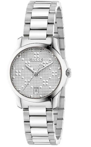 Buy Shop Gucci G Timeless Quartz Silver Dial Silver Steel Strap Watch For Women - YA126551 USA Online