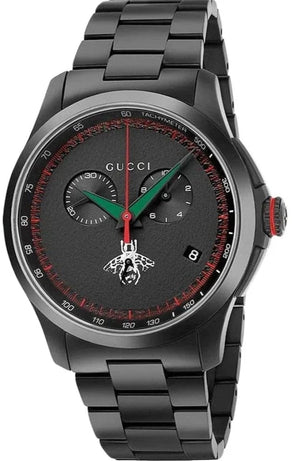 Buy Shop Gucci G-Timeless Chronograph Black Dial Black Steel Strap Watch For Men - YA126269 USA Online