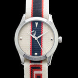 Buy Shop Gucci G Timeless Quartz White Dial Two Tone NATO Strap Watch For Men - YA1264071 USA Online