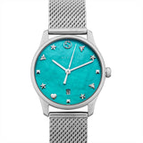 Buy Shop Gucci G-Timeless Turquoise Mother of Pearl Dial Silver Mesh Bracelet Watch For Women - YA126582 USA Online