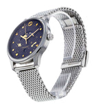 Buy Shop Gucci G-Timeless Motifs Moon Phase Blue Dial Silver Mesh Bracelet Watch For Men - YA126328 USA Online