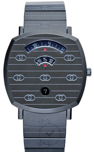 Buy Shop Gucci Grip Quartz Grey Dial Grey Steel Strap Watch For Men - YA157429 USA Online