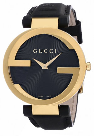 Buy Shop Gucci Interlocking G Grammy Special Edition Black Dial Black Leather Strap Watch for Women - YA133312 USA Online