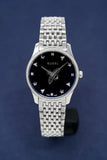 Gucci G Timeless Quartz Black Dial Silver Steel Strap Watch For Women - YA1265020