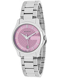 Gucci G Timeless Pink Dial Silver Steel Strap Watch For Women - YA126524