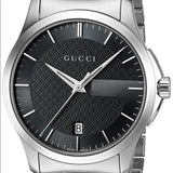 Gucci G Timeless Black Dial Silver Steel Strap Unisex Watch - YA126457