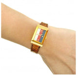 Buy Shop Gucci G-Frame Mother of Pearl Dial Brown Leather Snakeskin Strap Watch For Women - YA147402 USA Online