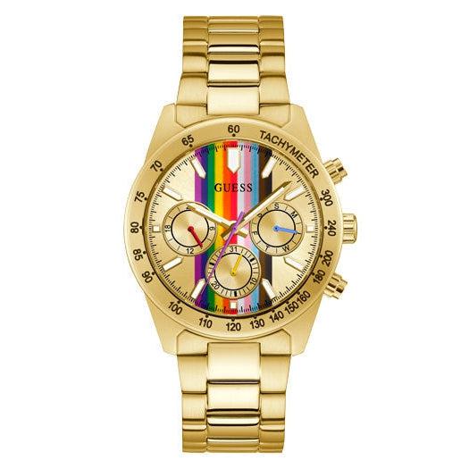 Buy Shop Guess Altitude Multifunction Gold Dial Gold Steel Strap Watch for Men - GW0434G1 USA Online