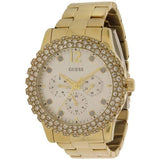 Buy Shop Guess Dazzler Diamonds Silver Dial Gold Steel Strap Watch for Women - W0335L2 USA Online
