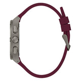 Buy Shop Guess Headline Multifunction Grey Dial Burgundy Silicone Strap Watch For Men - GW0571G4 USA Online