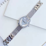 Buy Shop Guess Tri Glitz Quartz Silver Dial Silver Mesh Bracelet Watch For Women - W1142L1 USA Online