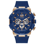 Buy Shop Guess Navigator Chronograph Blue Dial Blue Rubber Strap Watch for Men - GW0264G4 USA Online