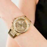Buy Shop Guess Madison Diamonds Gold Dial Gold Steel Strap Watch for Women - W0637L2 USA Online